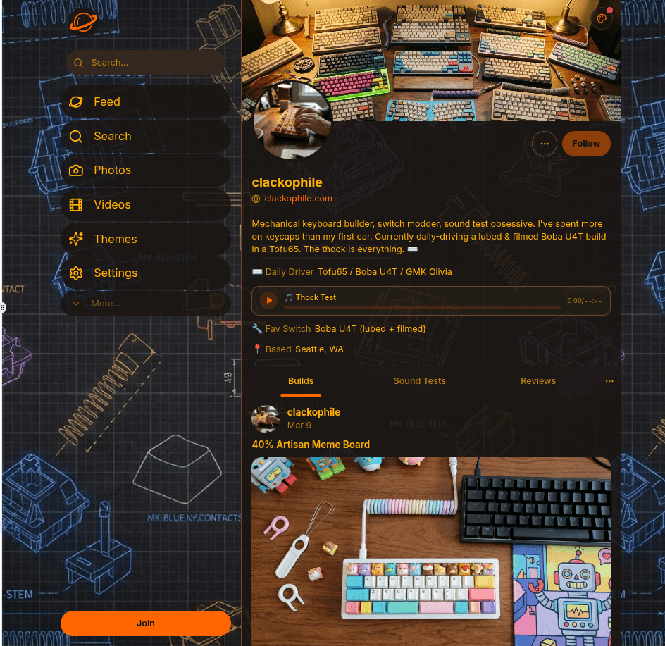 Clackophile theme