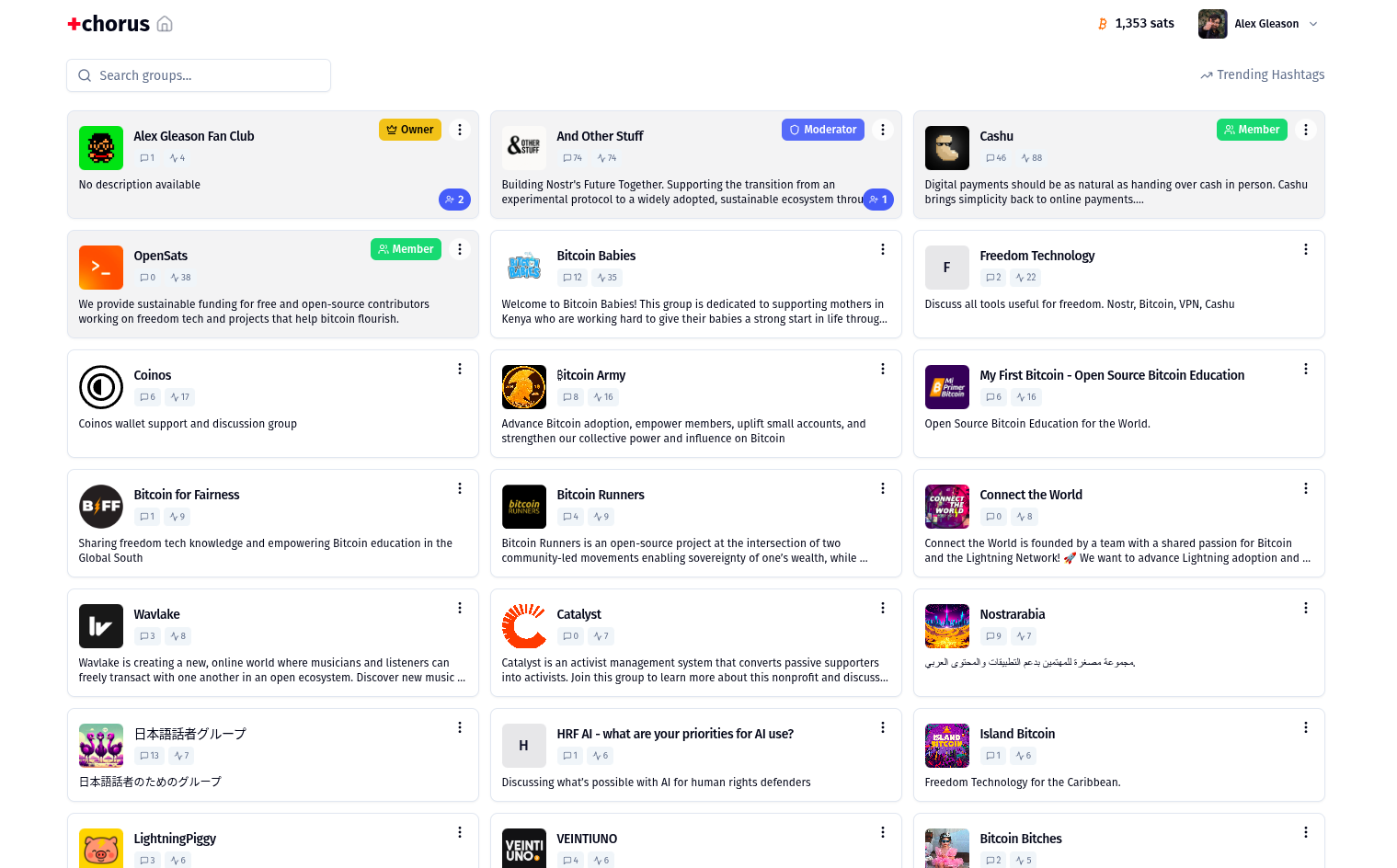 Chorus - Facebook-style groups on Nostr